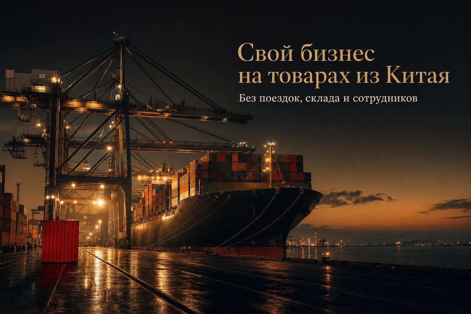 Контейнерный порт в Китае на закате